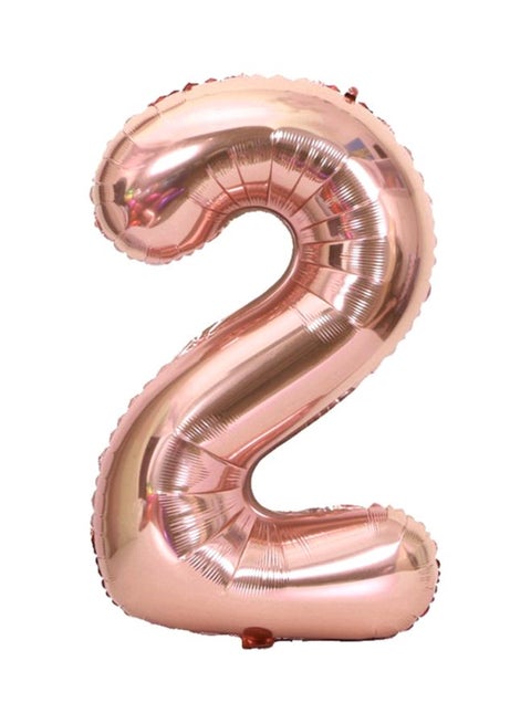Number 2 Shaped Aluminium Foil Inflatable Balloon 40inch