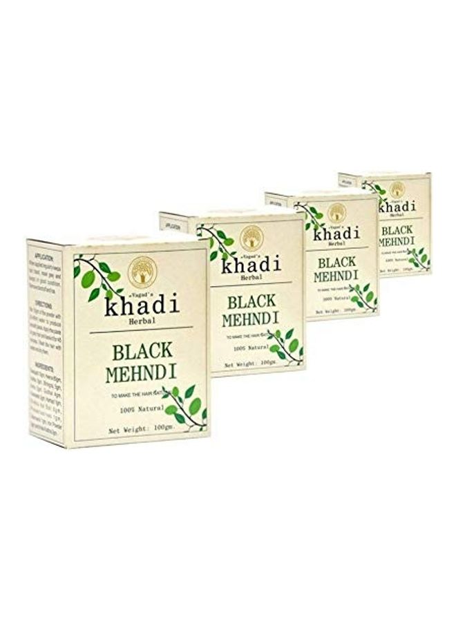 Vagad's Khadi Pack Of 4 Black Mehndi Ammonia Free Henna 400grams