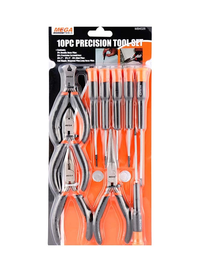 MEGA 10-Piece Precision Tool Set 84026 Multicolour