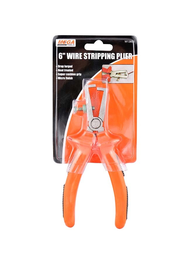MEGA Wire Stripper Plier Orange/Silver 6inch - Image 3