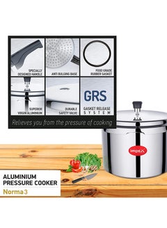 Impex Induction Base Aluminium Pressure Cooker Silver/Black 3Liters  - Image 3