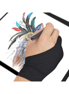Generic Pair Of Artist Drawing Gloves with Two Fingers Black  - Image 2