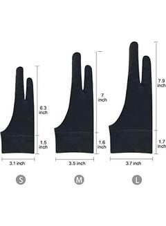 Generic Pair Of Artist Drawing Gloves with Two Fingers Black  - Image 3