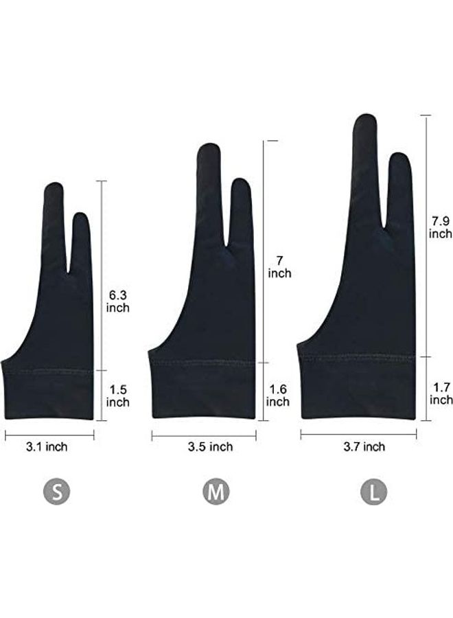 Generic Pair Of Artist Drawing Gloves with Two Fingers Black  - Image 3