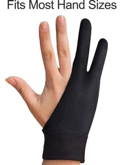 Generic Pair Of Artist Drawing Gloves with Two Fingers Black  - Image 4