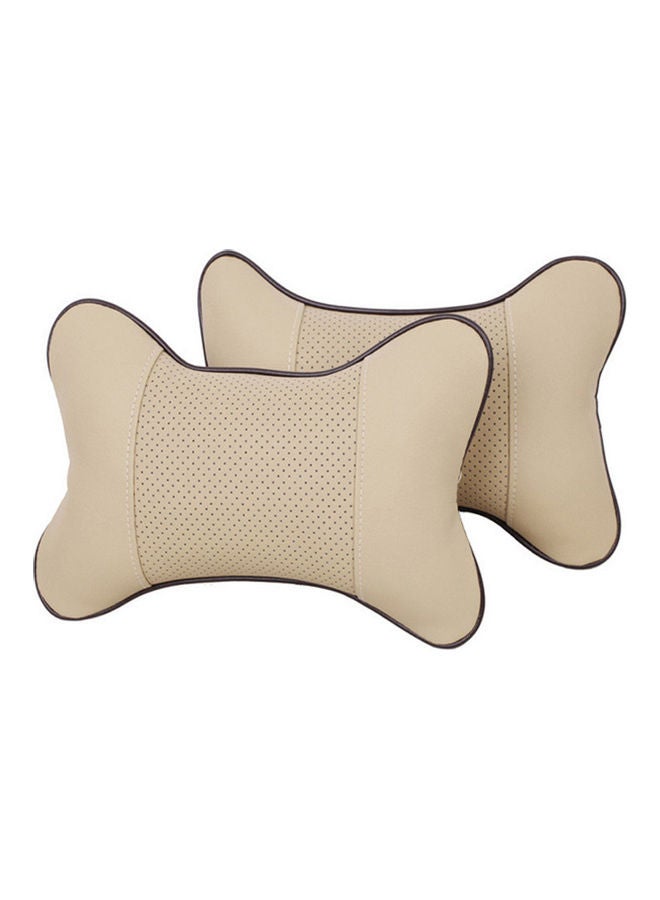 Generic 2-Piece PU Leather Car Seat Pillow 