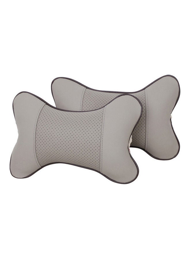 Generic 2-Piece PU Leather Car Seat Pillow 