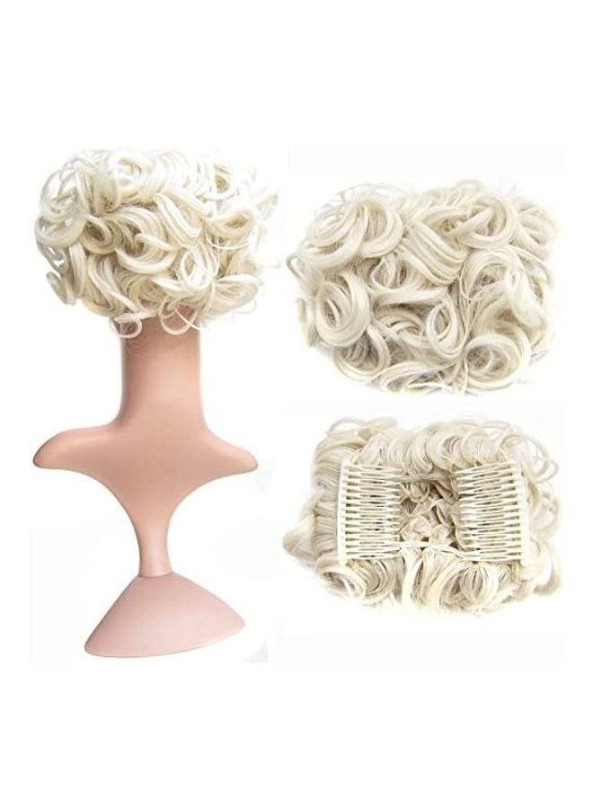 SWACC Short Messy Curly Bun Extension Beige 12.28inch 