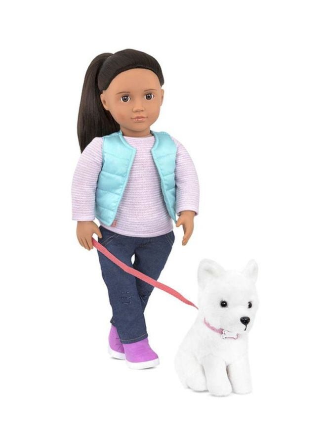 أور جنريشن Cassie and Pet Samoyed - هذه الدمية مقاس 45.72 سم والجرو مقاس 15.24 سم تعلمان أن الكلاب هي أفضل صديق للفتيات  - Image 4