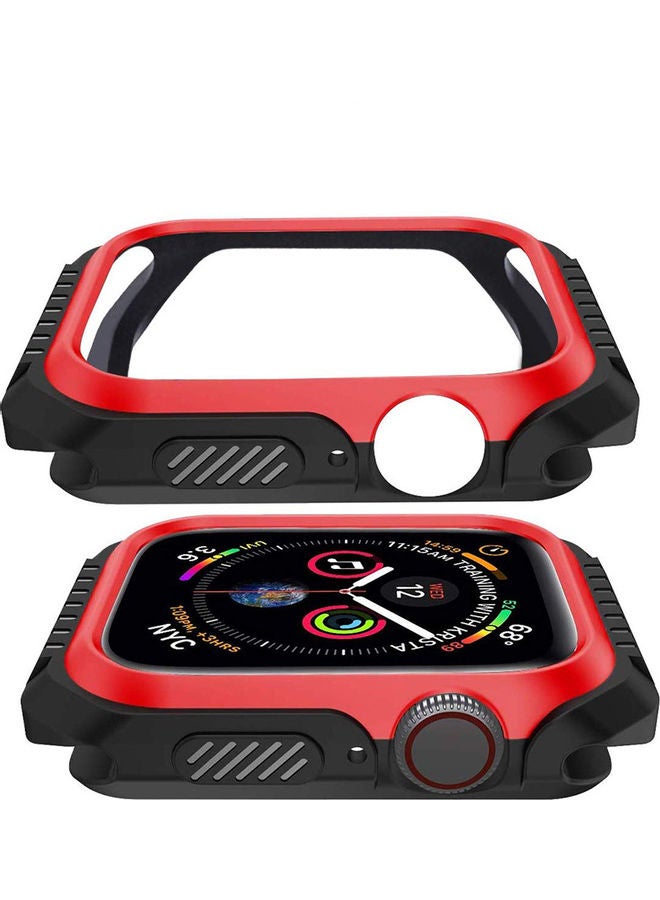 O Ozone Rugged Armor Design Case Compatible With Apple Watch Series 6/5/4/SE Black, Red - Image 2