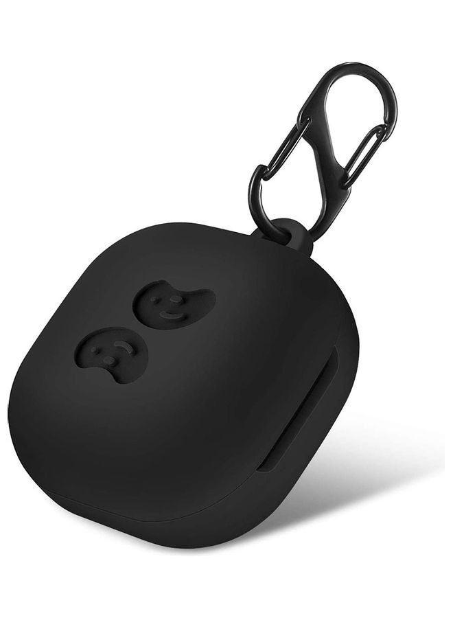 O Ozone - Silicone Case Compatible For Galaxy Buds Pro/Buds Live Shockproof Cover Soft Flexible with Keychain Carabiner Black - Image 1
