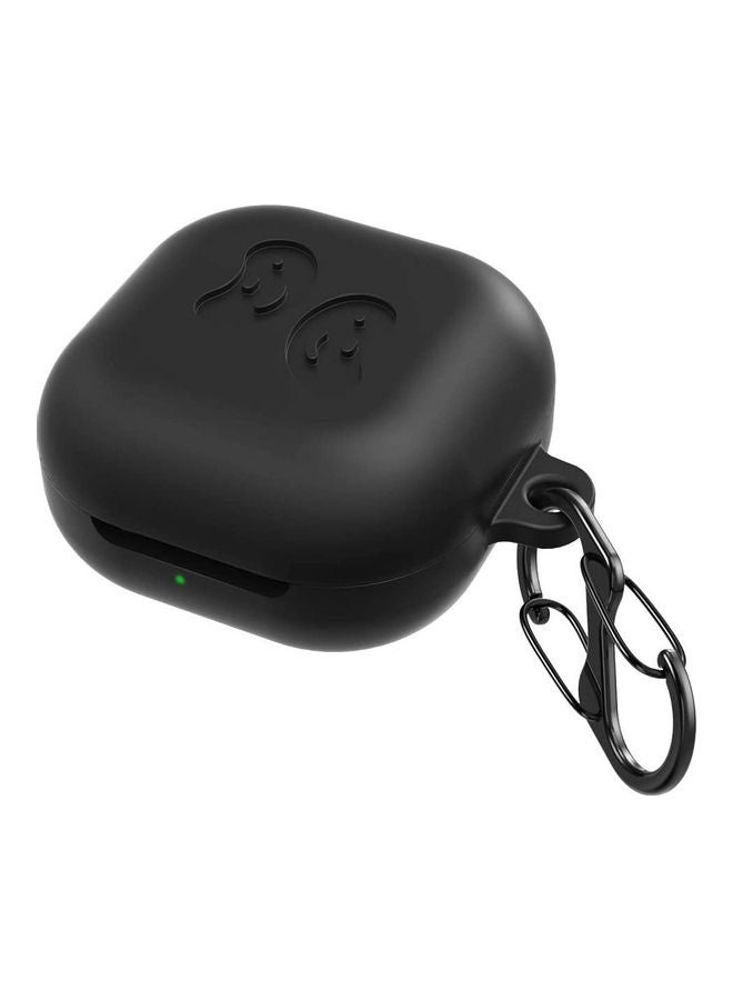 O Ozone - Silicone Case Compatible For Galaxy Buds Pro/Buds Live Shockproof Cover Soft Flexible with Keychain Carabiner Black - Image 1