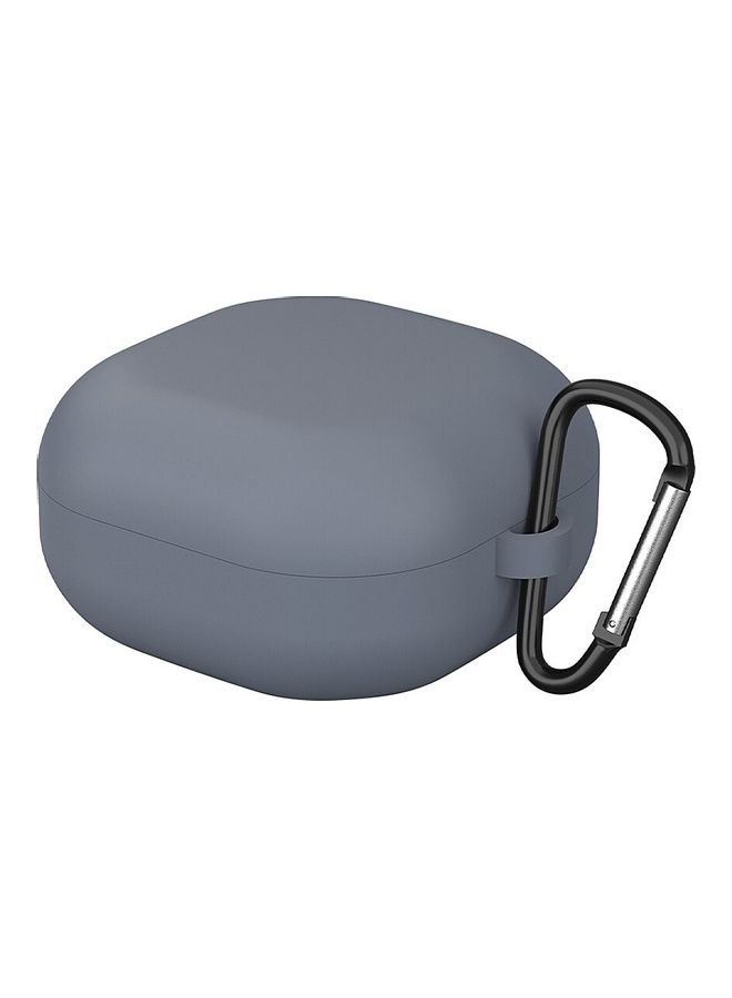 O Ozone Silicone Case Compatible For Galaxy Buds Pro/Buds Live Shockproof Cover Soft Flexible with Keychain Carabiner Grey