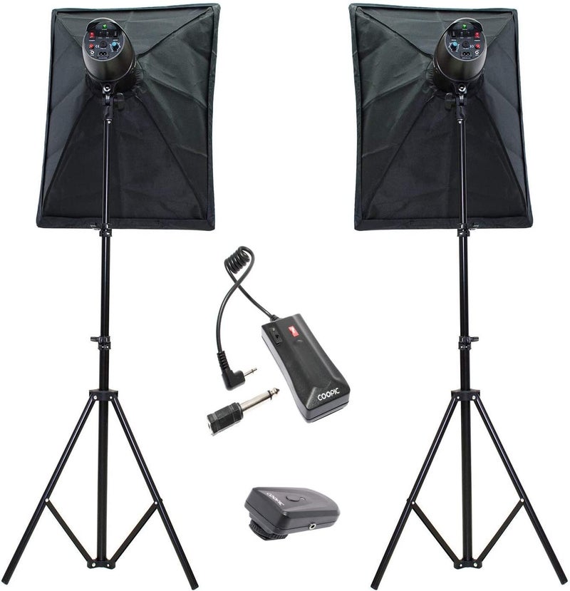 Coopic M-300 Photo Studio Strobe Flash Light Full Kit Black  - Image 4