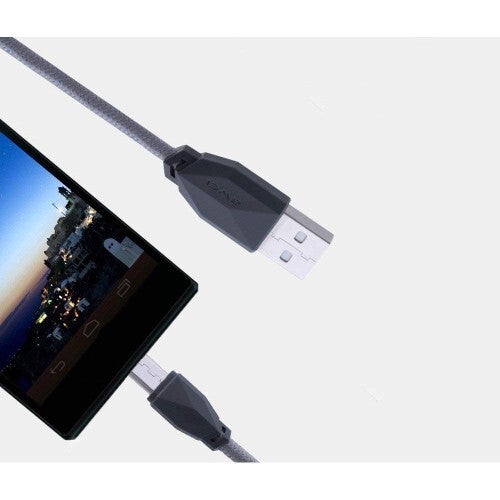 Awei Micro USB Data Cable Grey/Black - Image 2