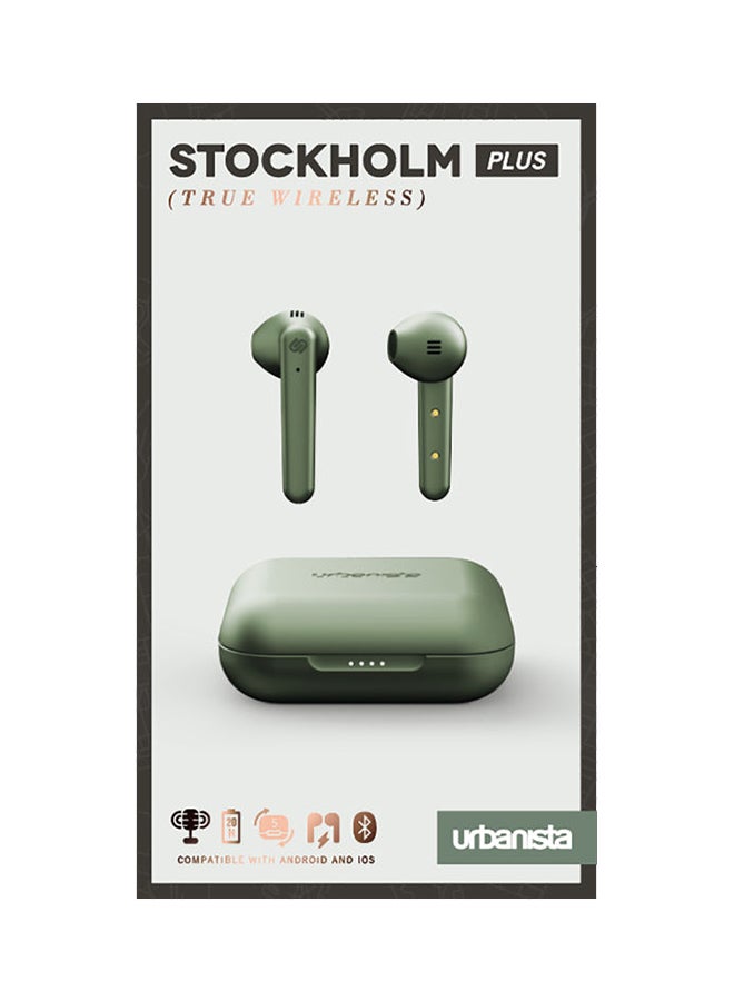 Urbanista Stockholm Plus True Wireless Headphones With Charging Case Olive Green  - Image 3