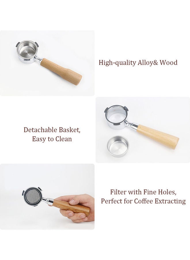 Replacement Coffee Portafilter For Delonghi EC680 /EC685 Beige/Silver 225x51x35mm  - Image 5