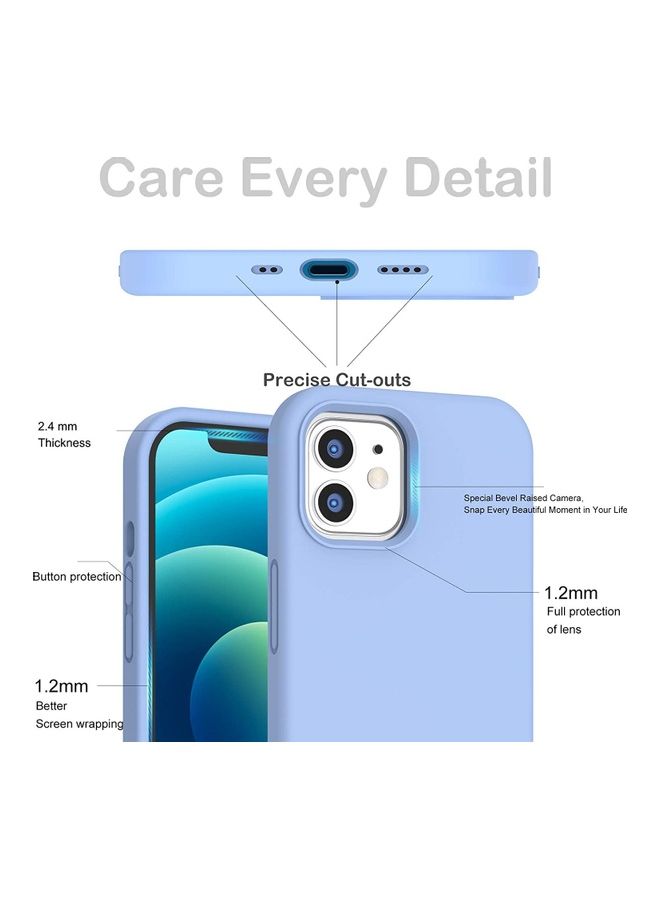 روك بو غطاء حماية من السيليكون السائل المضاد للصدمات لهاتف آيفون 12 ميني أزرق فاتح - Image 4