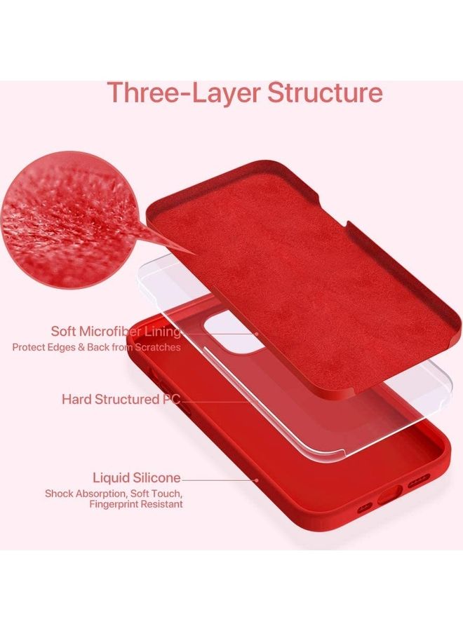 روك بو غطاء حماية من السيليكون السائل المضاد للصدمات لهاتف آيفون 12 ميني أحمر - Image 3