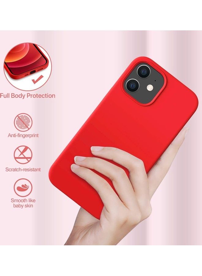 روك بو غطاء حماية من السيليكون السائل المضاد للصدمات لهاتف آيفون 12 ميني أحمر - Image 4