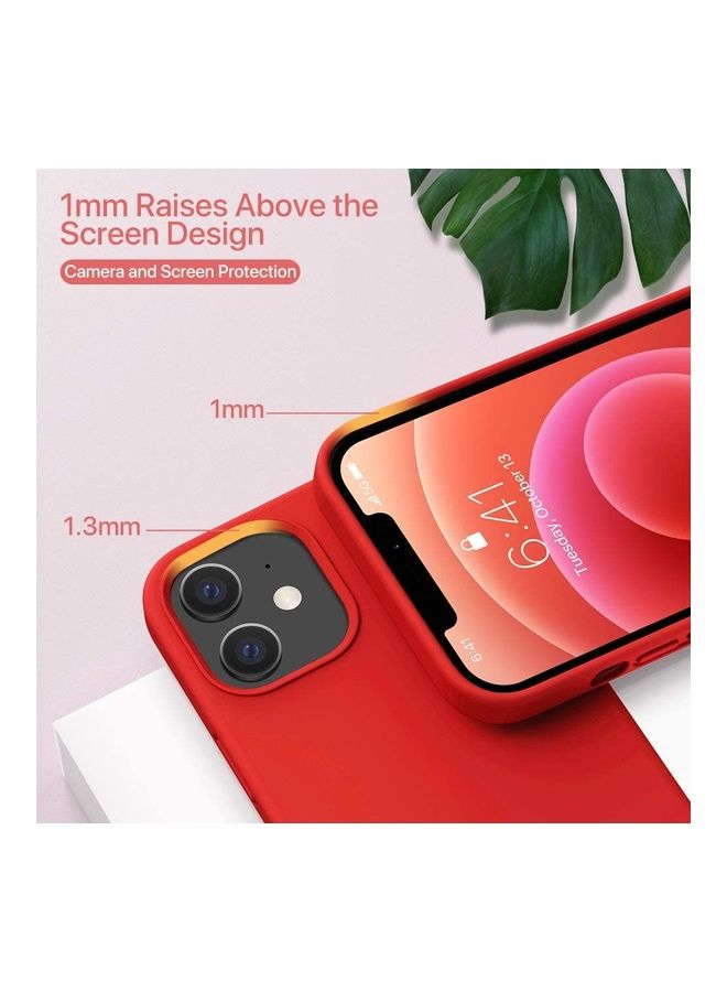 روك بو غطاء حماية من السيليكون السائل المضاد للصدمات لهاتف آيفون 12 ميني أحمر - Image 5