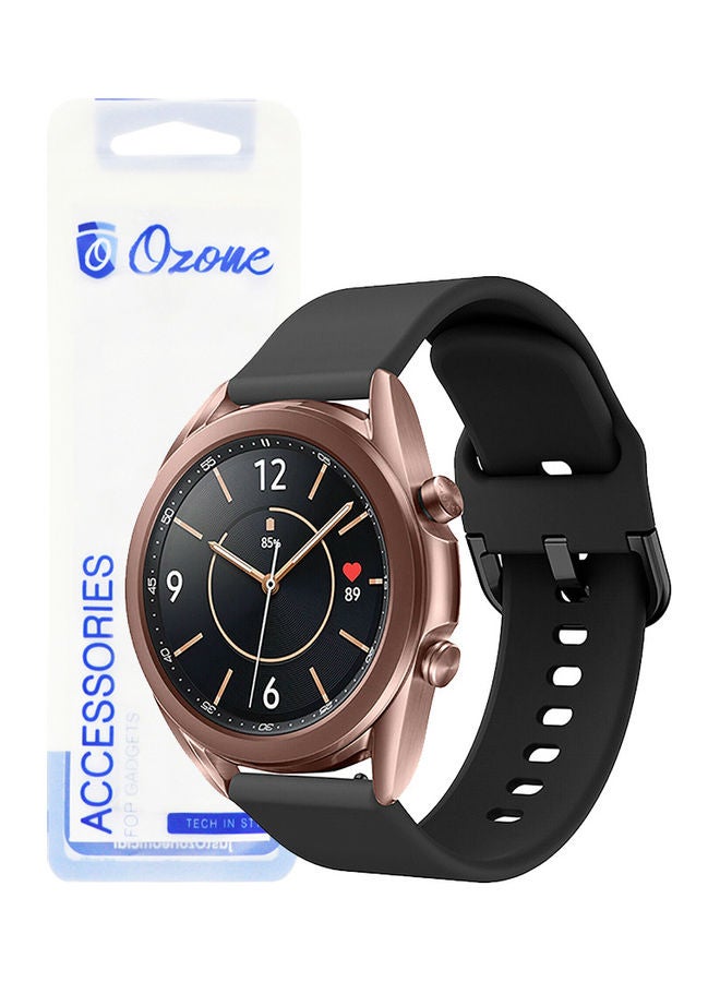 O Ozone Adjustable Soft Replacement Band For Samsung Galaxy Watch 3 Black - Image 1