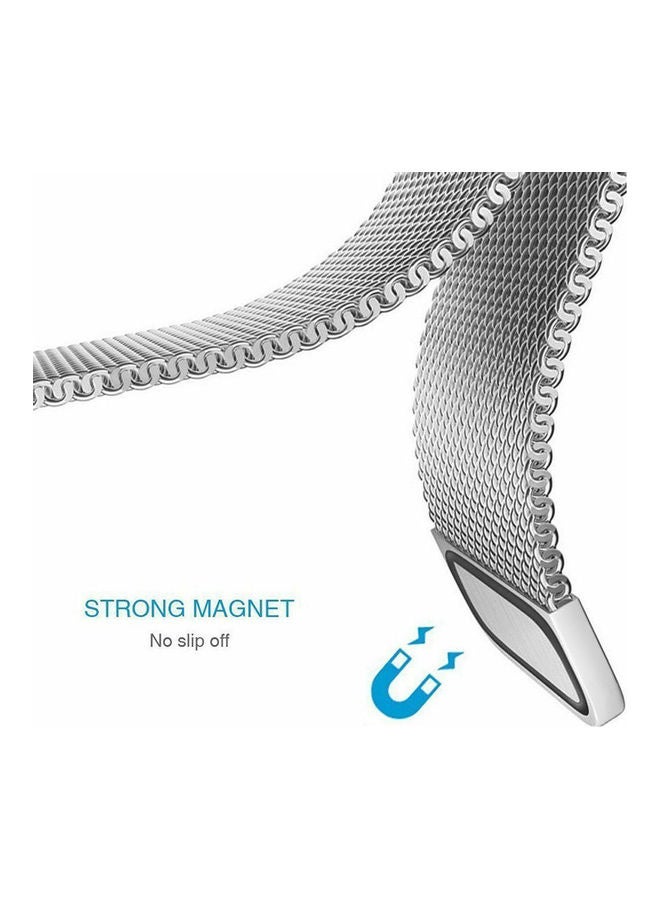 O Ozone - Replacement Band Mesh Milanese Loop Magnetic Wristband Silver - Image 1