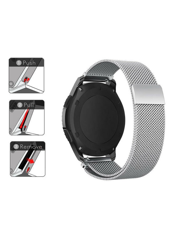 O Ozone - Replacement Band Mesh Milanese Loop Magnetic Wristband Silver - Image 1