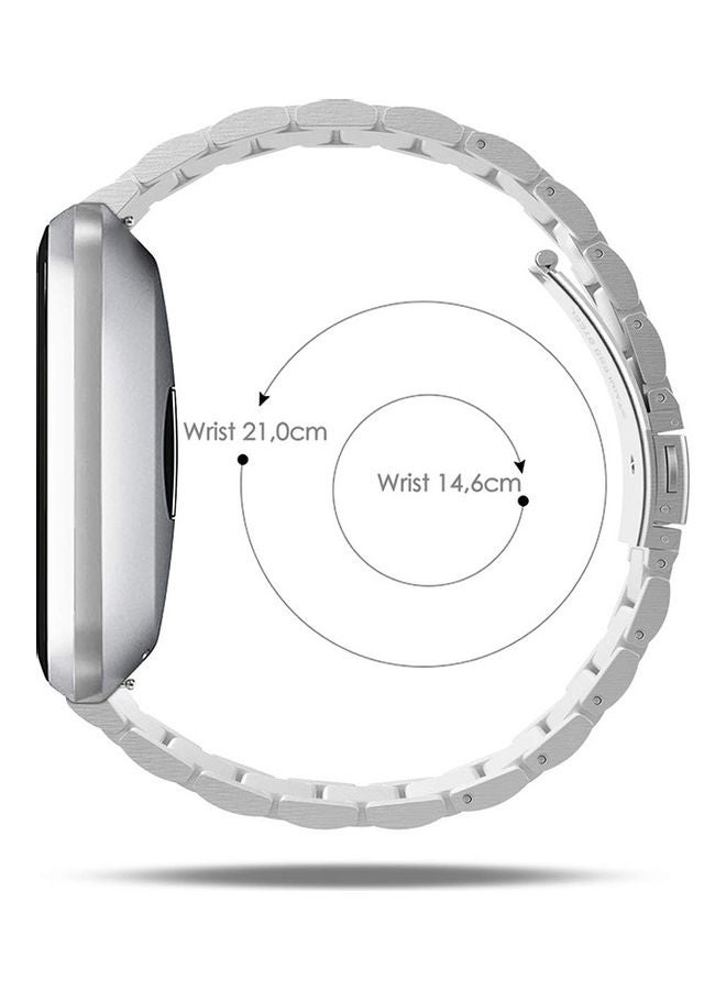 O Ozone Stainless Steel Strap Compatible With Fitbit Versa 2 Silver - Image 3