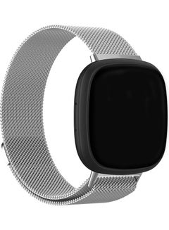 O Ozone Replacement Band Milanese Loop Mesh Magnetic Wristband For Fitbit Versa 3 Silver  - Image 2