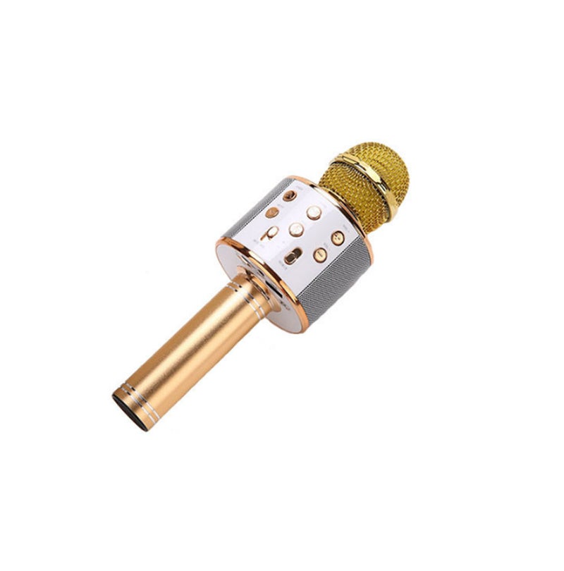 Karaoke Wireless Bluetooth Microphone Gold - Image 1