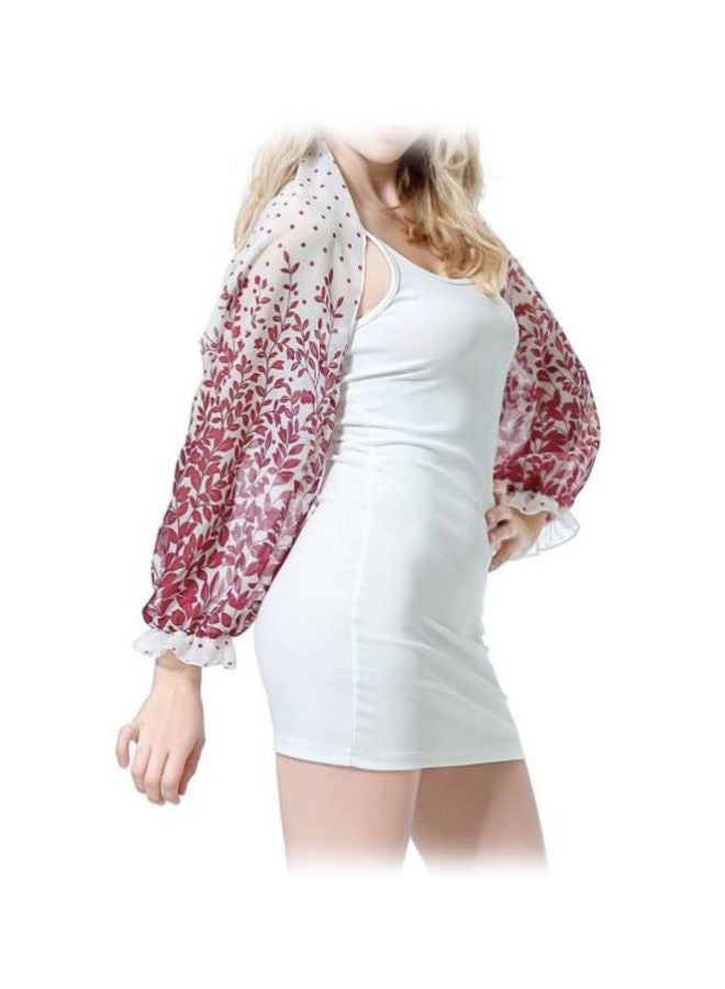Sharpdo Long Sleeve Blouse Wine Red/White  - Image 3