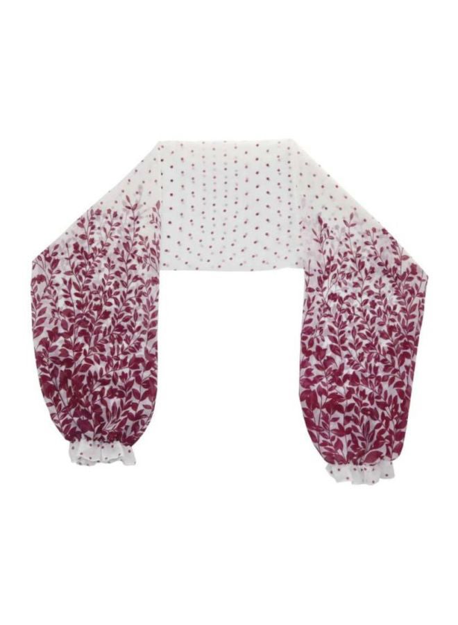 Sharpdo Long Sleeve Blouse Wine Red/White  - Image 4