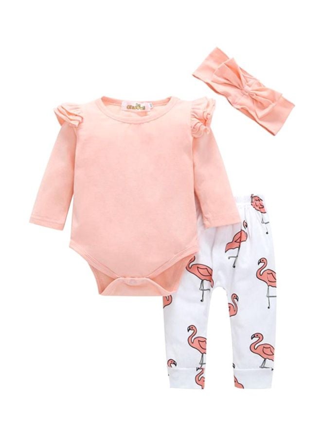 Sharpdo 3-Piece Top Pant Set Orange/White - Image 1
