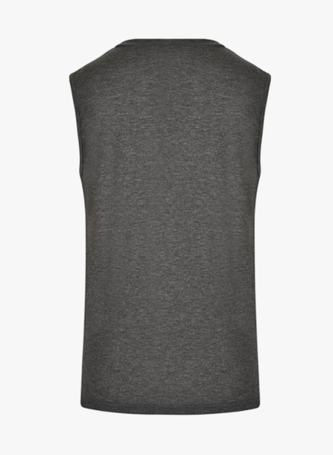 شاربدو فيست برقبة دائرية وبدون أكمام رمادي/أزرق/أبيض - Image 2