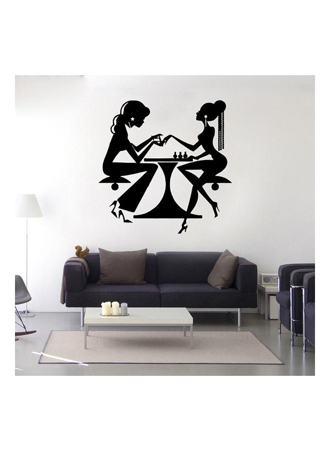 Fast Print Carved Nail Salon Body Health Clubhouse Window Background Wall Sticker Black 45x45cm  - Image 1