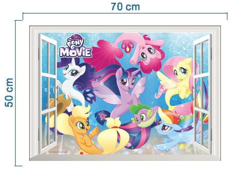 Fast Print MLP028 My Little Pony Children's Room Window Scenery Wall Sticker Blue 70x50cm  - Image 2