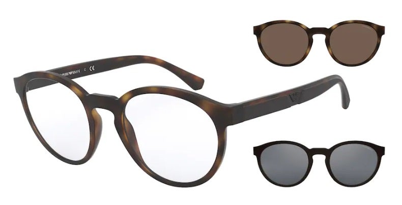 EMPORIO ARMANI unisex Round Eyeglasses Frame - Lens Size: 52 mm  - Image 3