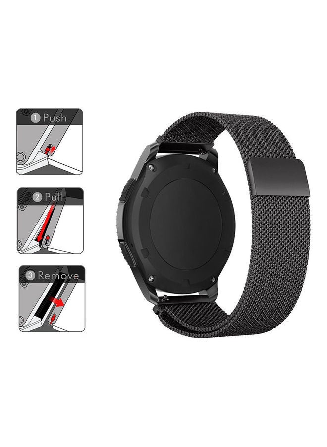 O Ozone Replacement Band Mesh Milanese Loop Magnetic Wristband Black - Image 5