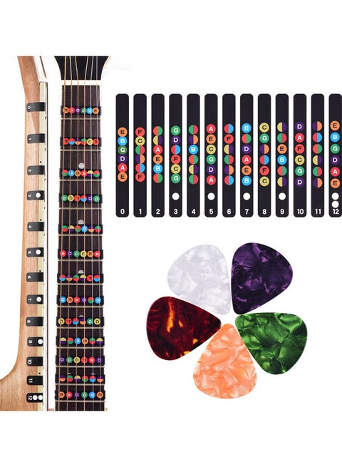 Guitar Fretboard Stickers With Guitar Picks