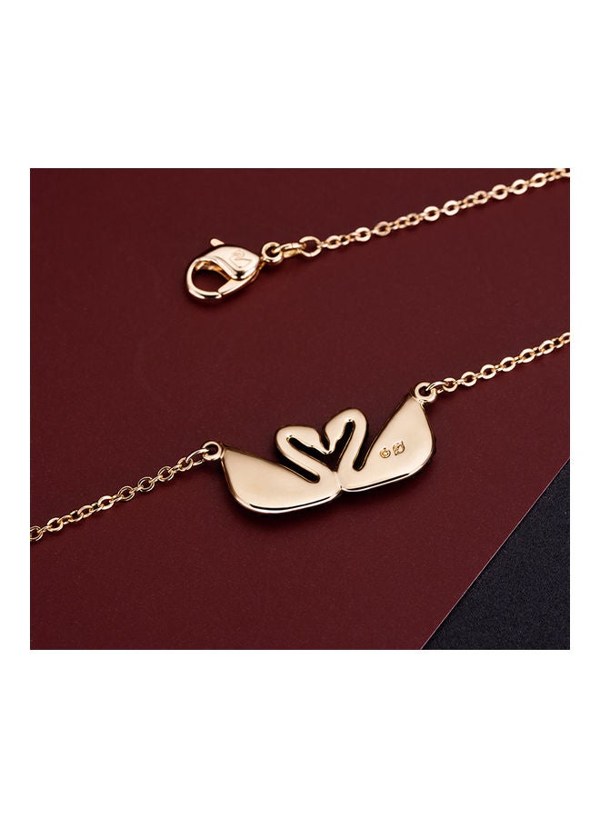 Women’s Double Swan Necklace With Red Crystals  - Image 3