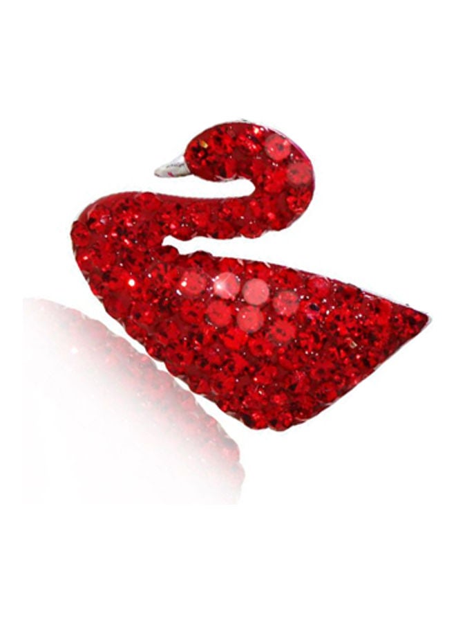 Swan Necklace With Red Crystals - Image 3