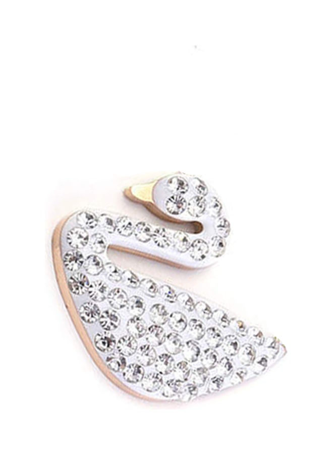 Women's Swan Necklace With White Crystals - Image 3