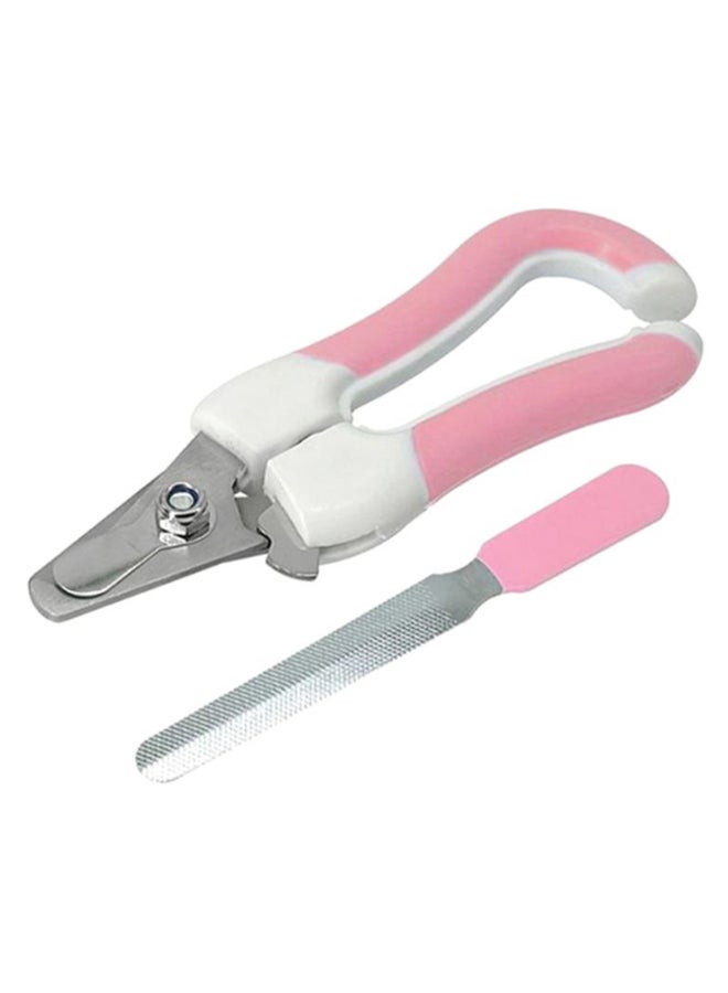 Sharpdo Pet Claw Cutter With Nail File Pink/White/Silver - Image 1