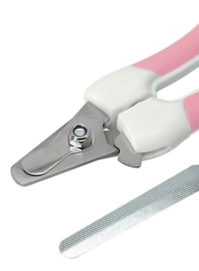 Sharpdo Pet Claw Cutter With Nail File Pink/White/Silver - Image 2