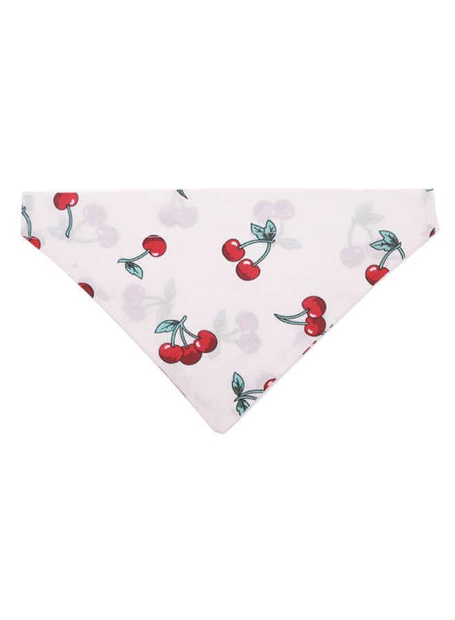 شاربدو باندانا للحيوانات الأليفة مزينة بطبعة الكرز أبيض/أحمر/أسود - Image 3