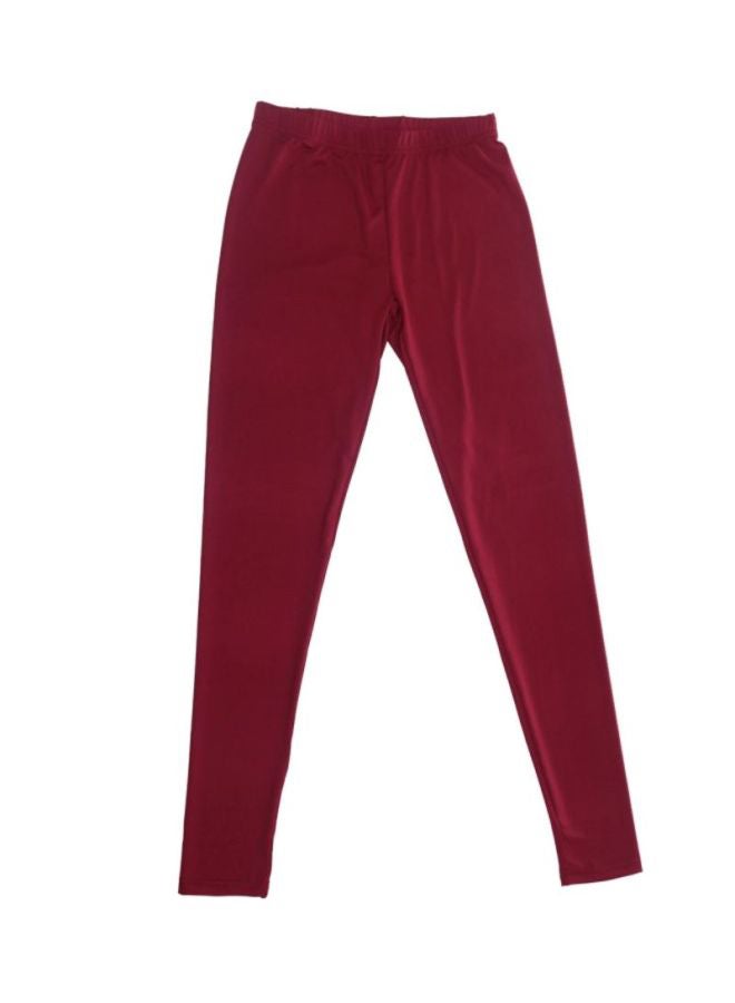 Sharpdo Casual Polyester Leggings Wine Red - Image 1