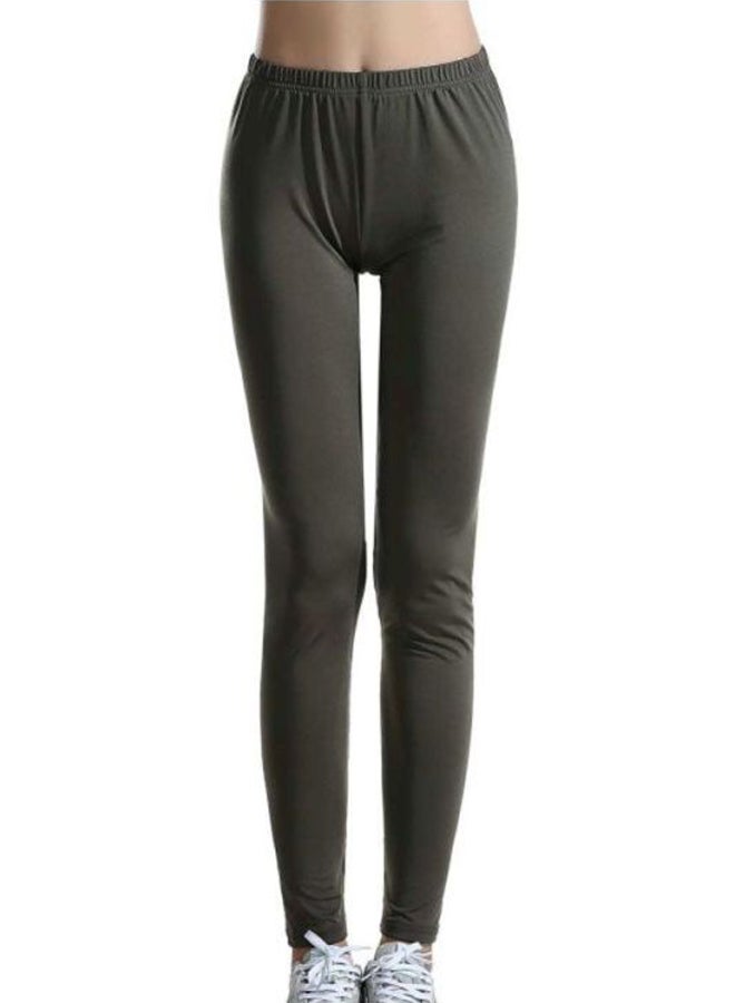 Sharpdo - Casual Polyester Leggings Army Green - Image 1