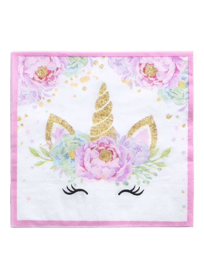 Goldedge 114-Piece Unicorn Happy Birthday Party Pack Tableware Cups Napkin Tissue Straws Plates Set 16 Guest  - Image 4