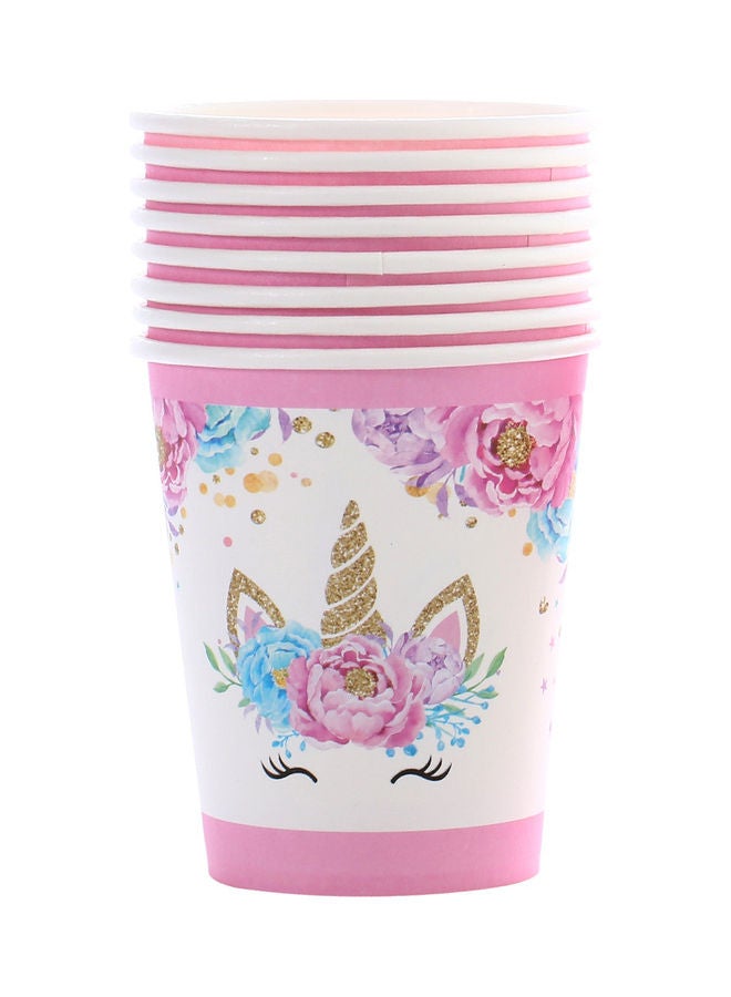 Goldedge - 114-Piece Unicorn Happy Birthday Party Pack Tableware Cups Napkin Tissue Straws Plates Set 16 Guest - Image 1